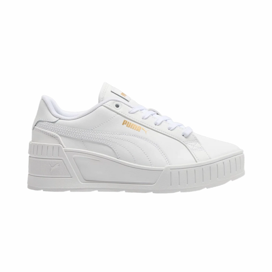 Wide Width Sneakers Puma scarpa sneaker da donna con rialzo Karmen Wedge 390985-07 bianco-oro