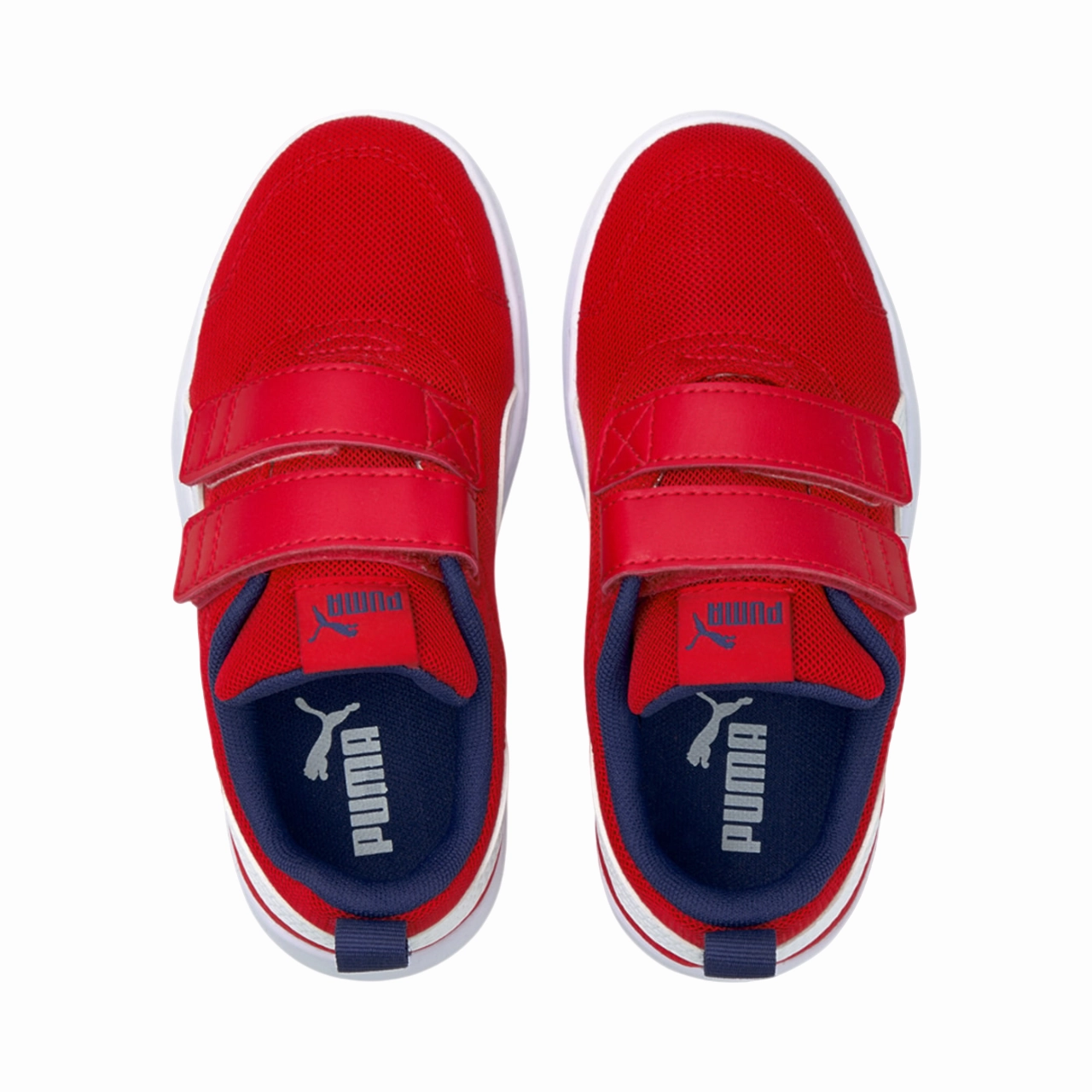 High Top Designer Sneakers Puma scarpa sneakers da bambino con strappo in mesh traspirante Courtflex 371758 06 rosso bianco