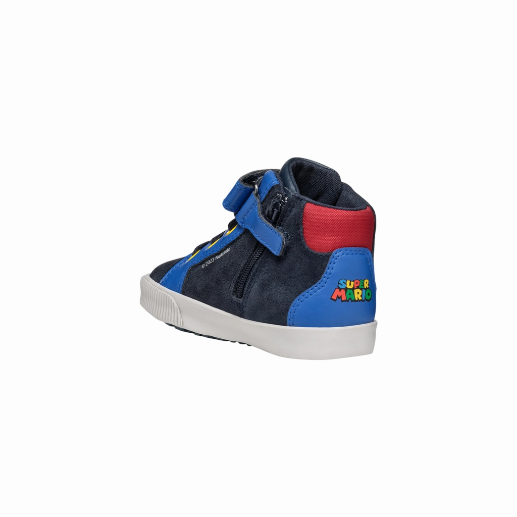 Mt Emey Sneakers Geox scarpa sneaker alta da bambino Nintendo Supermario Kilwi B46A7B blu-azzurro
