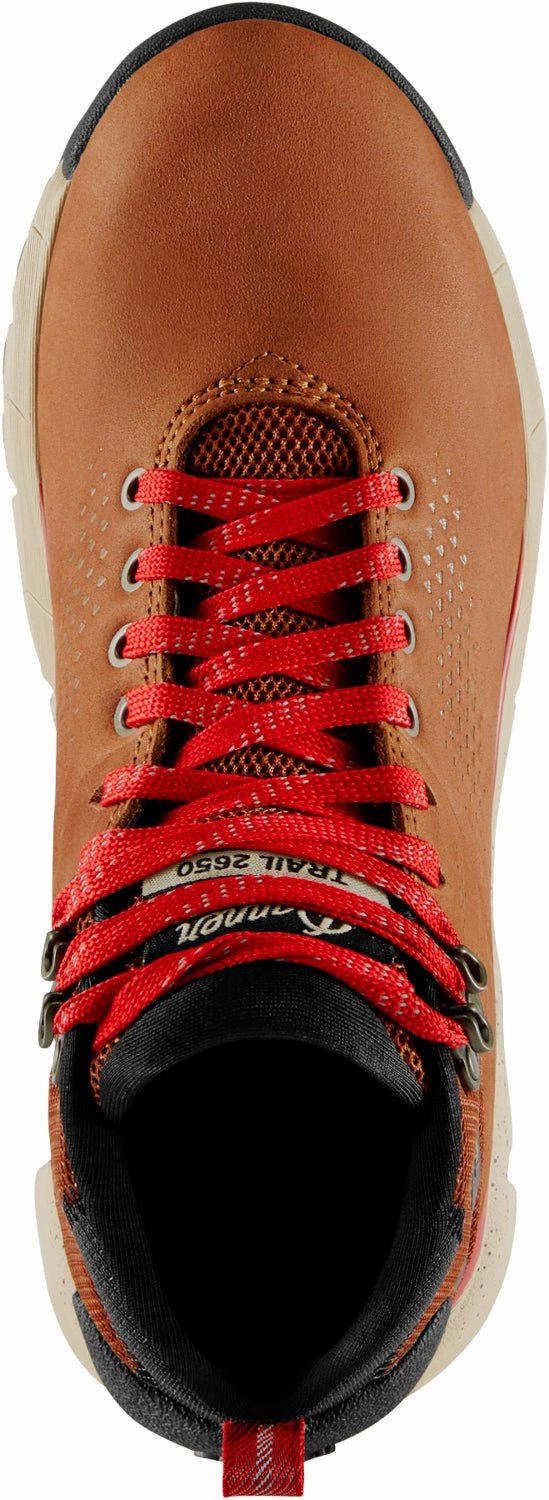 Danner Womens Trail 2650 Mid 4in GTX Brown/Red Suede Hiking Boots Lems Hiking Shoes