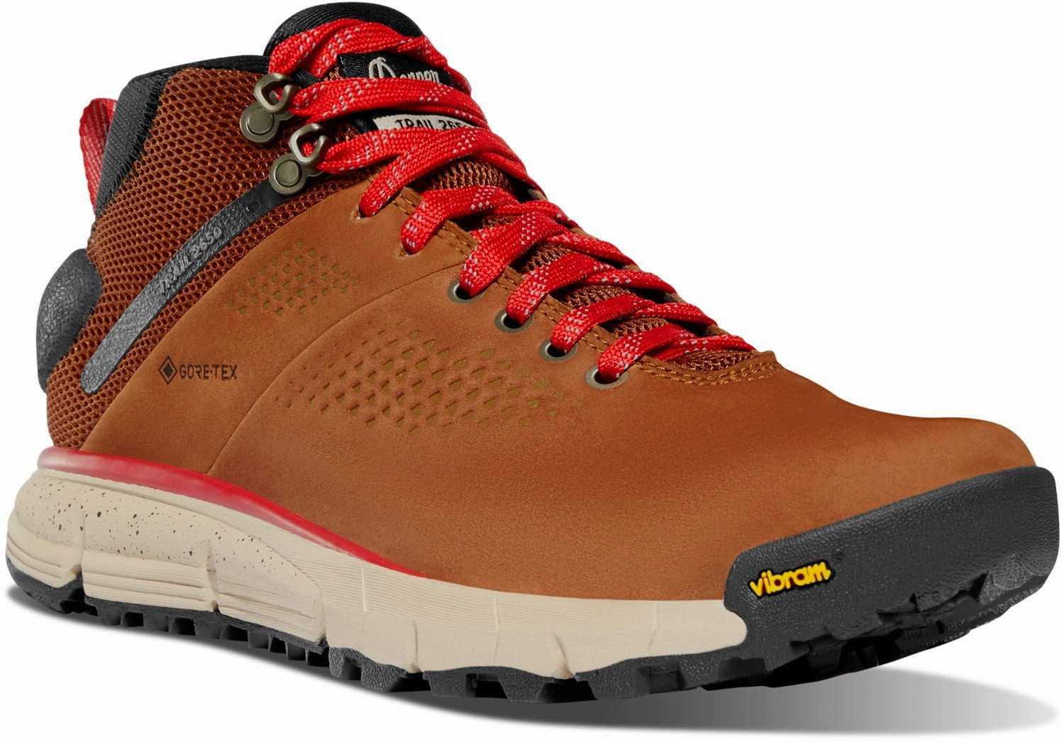 Danner Womens Trail 2650 Mid 4in GTX Brown/Red Suede Hiking Boots Hiking Shoes Ph