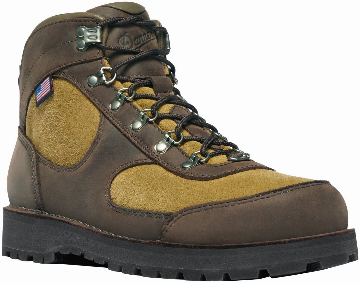 Thin Hiking Shoes Danner Mens Cascade Crest GTX Turkish Coffee/Moss Green Leather Hiking Boots