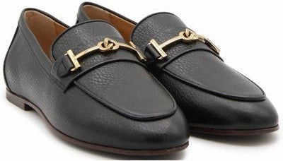 LEATHER LOAFERS WITH BOW Wide Penny Loafers