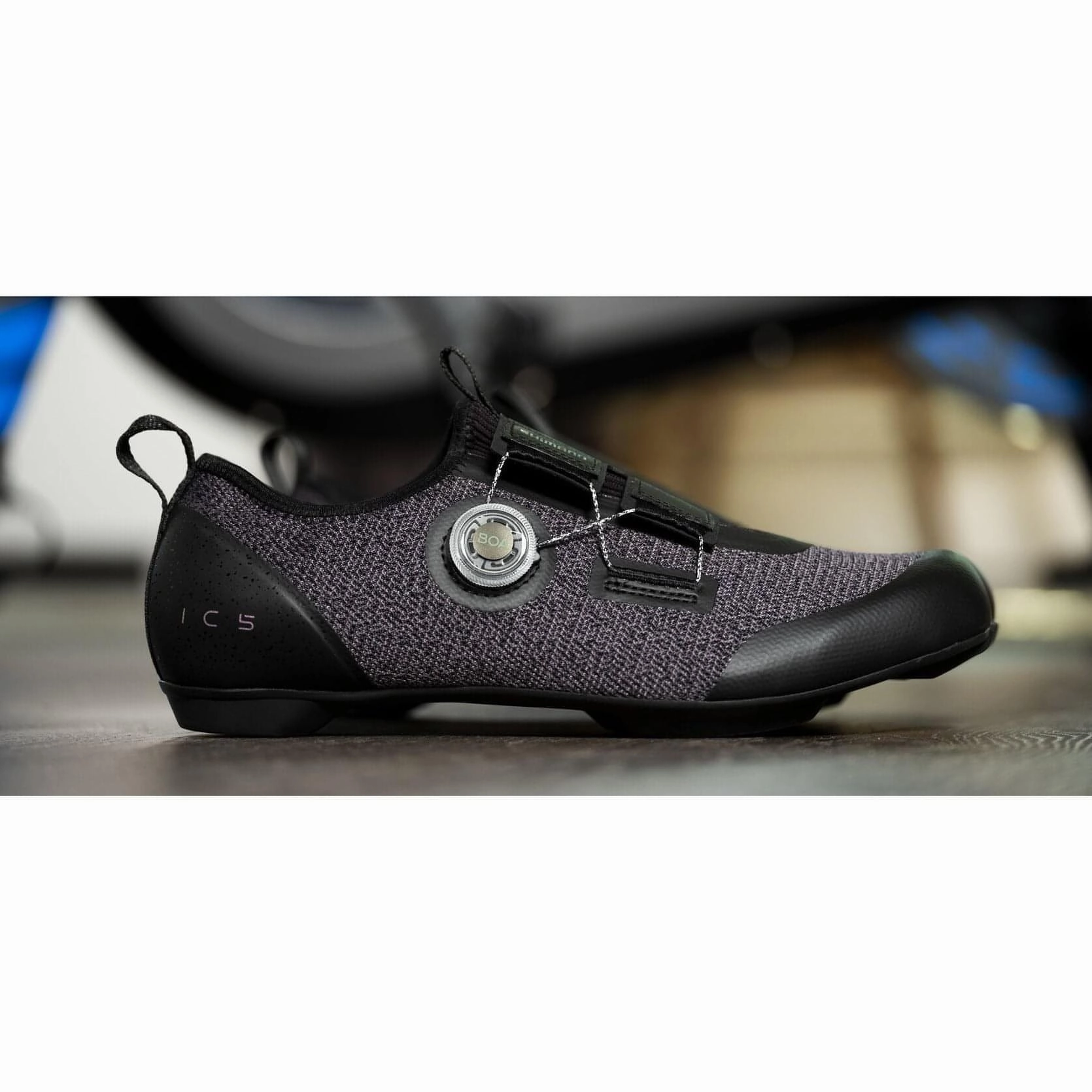 Cycling Shoe Lace Cover Shimano IC501 Indoor / Spinning Unisex Cycling Shoes - Black