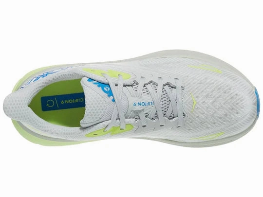 Hoka | Clifton 9 | Men's | Stardust/Electric Cobalt Finish Line