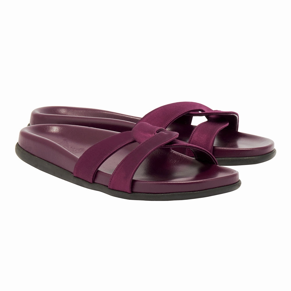 Desmos Footbed Prune Flat Ankle Strap Sandals