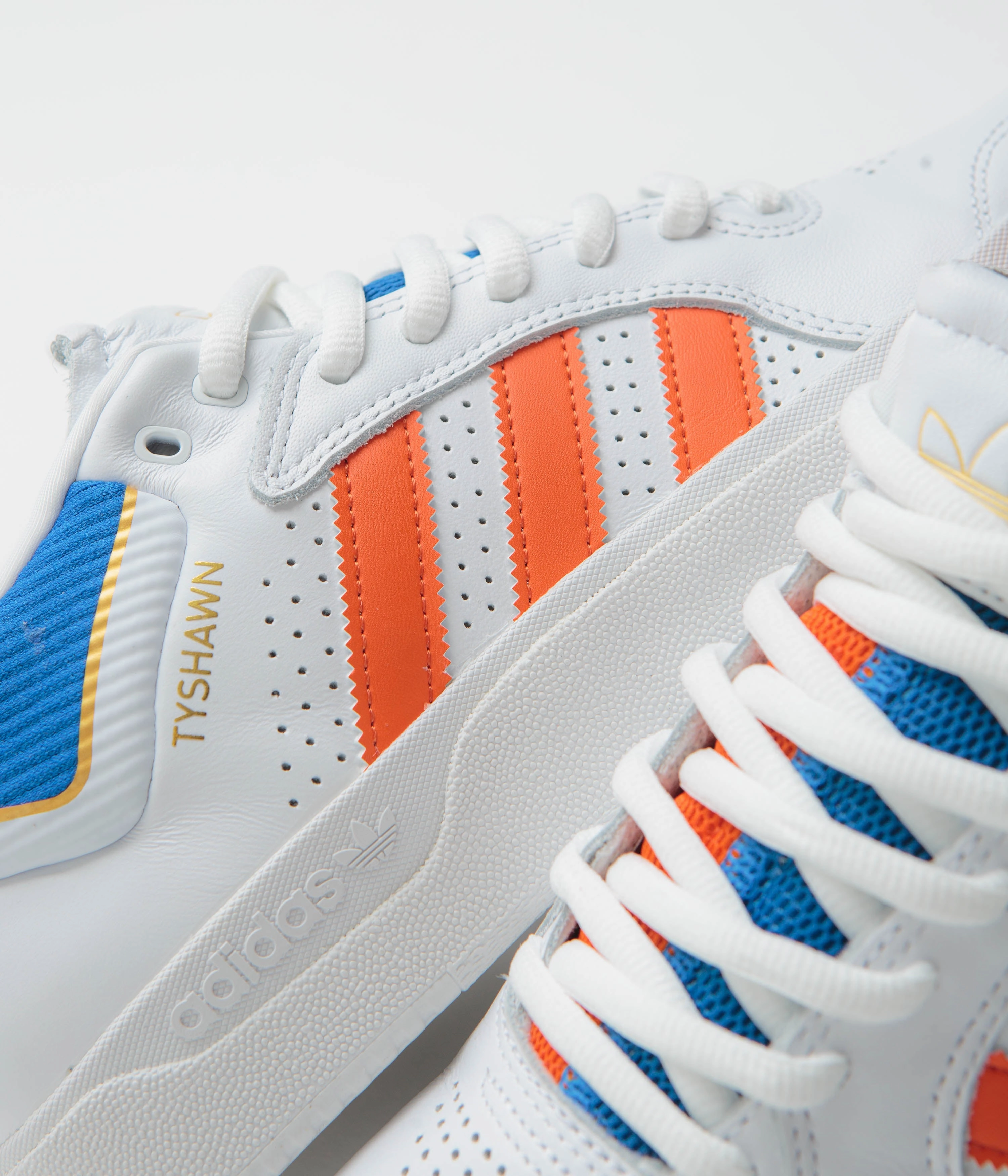 Adidas Tyshawn Shoes - FTWR White / Orange / Bluebird Racing Shoes Adidas