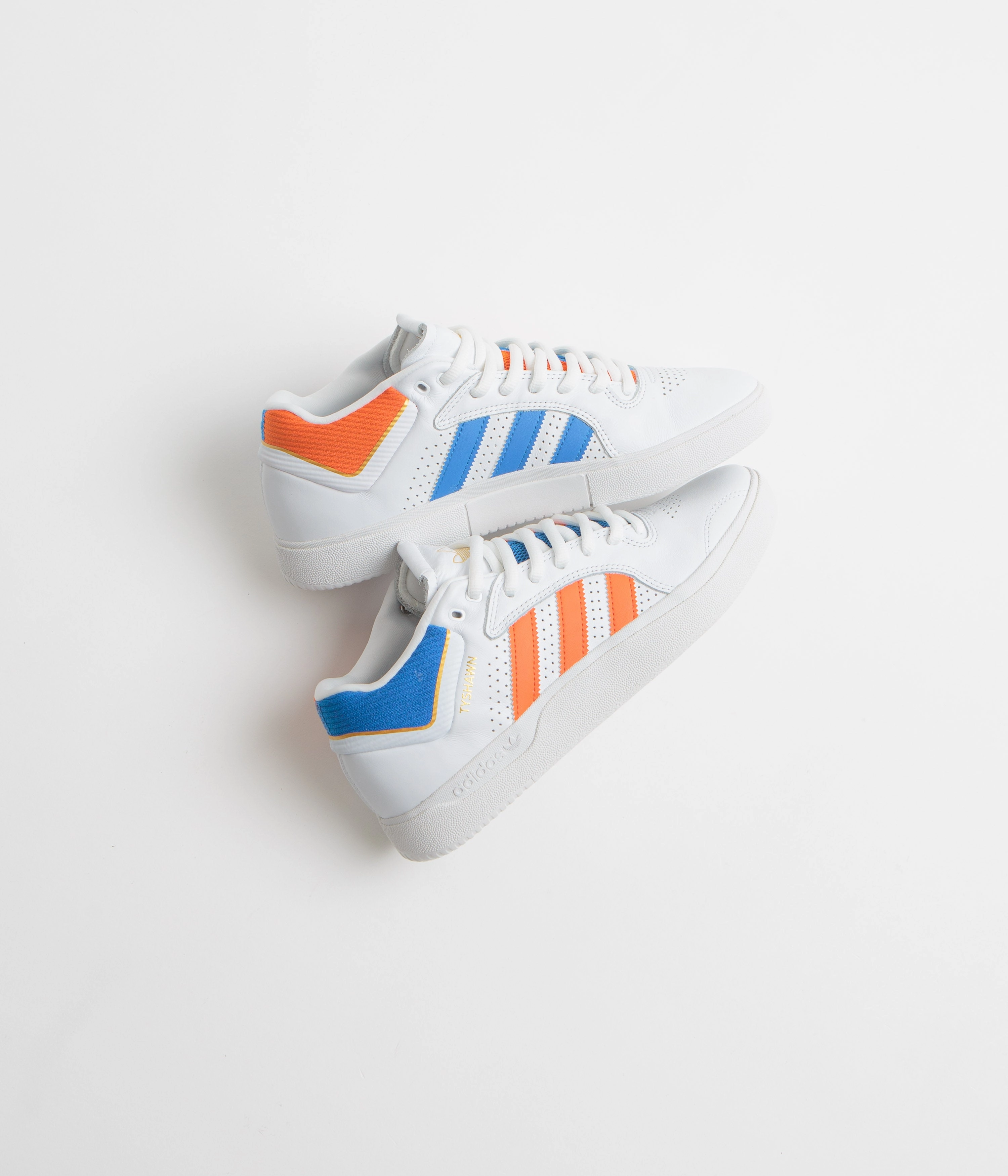 Adidas Tyshawn Shoes - FTWR White / Orange / Bluebird Adidas.golf Shoes