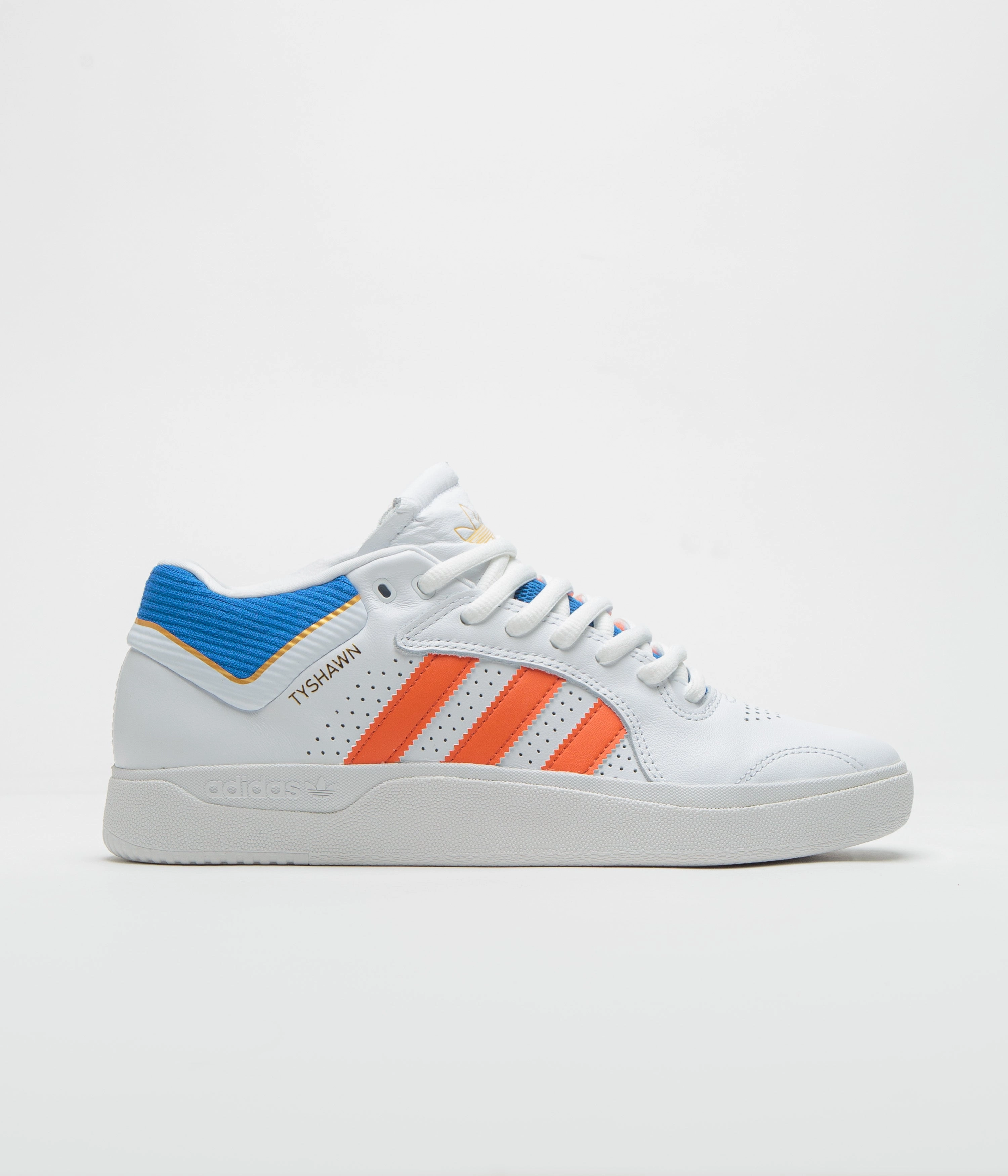 Adidas Nora Shoes Adidas Tyshawn Shoes - FTWR White / Orange / Bluebird