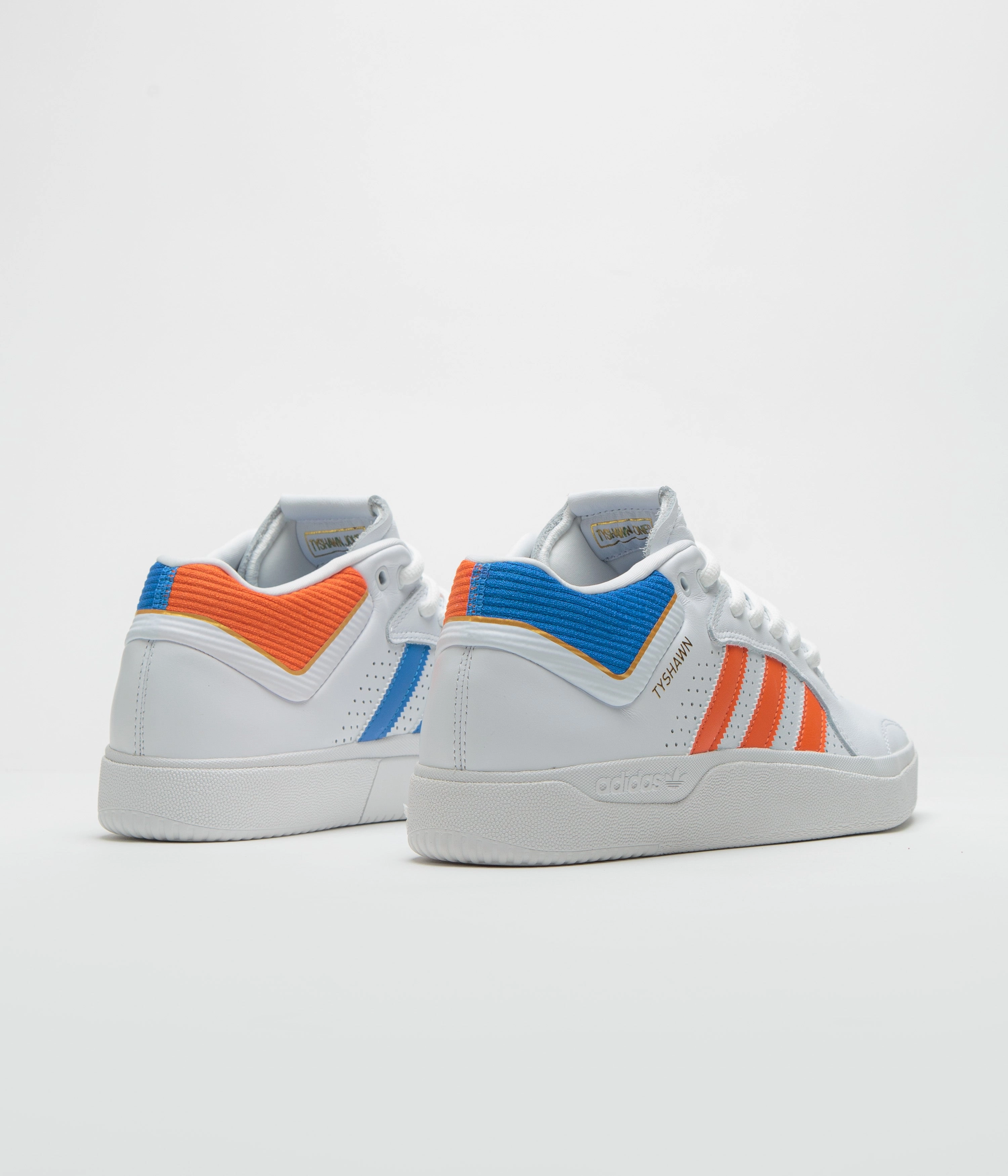Nebraska Adidas Shoes Adidas Tyshawn Shoes - FTWR White / Orange / Bluebird