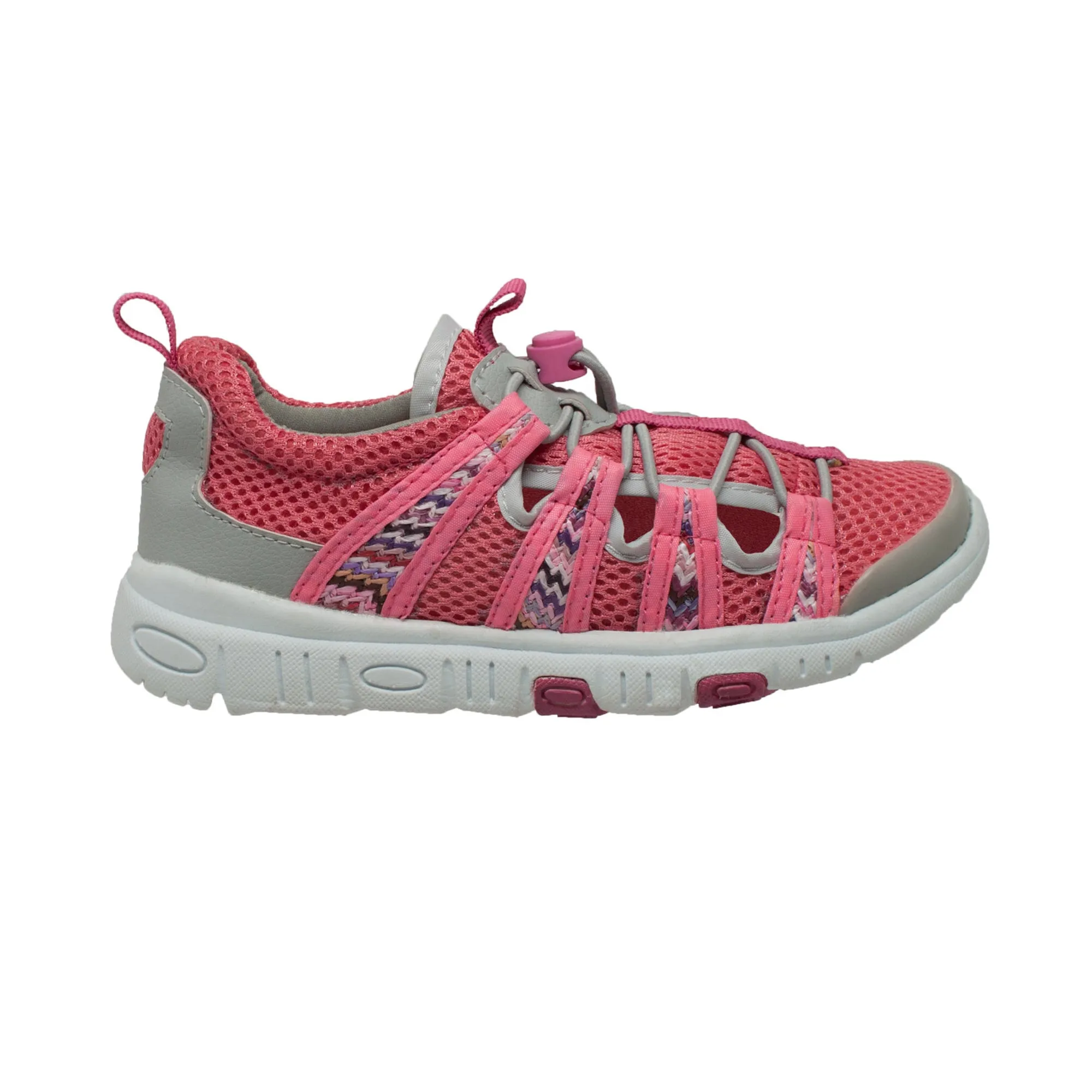 Rocsoc Children Pink/Grey Water Shoes Speed Lace Mesh Girls Waterproofing Shoes With Wd40