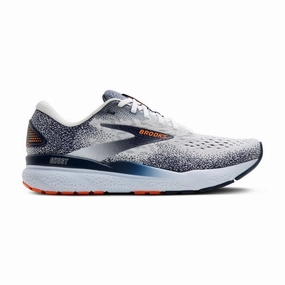 Brooks Ghost 16 Mens Running Shoe (White/Peacoat/Orange) On Running Cloudaway Shoes