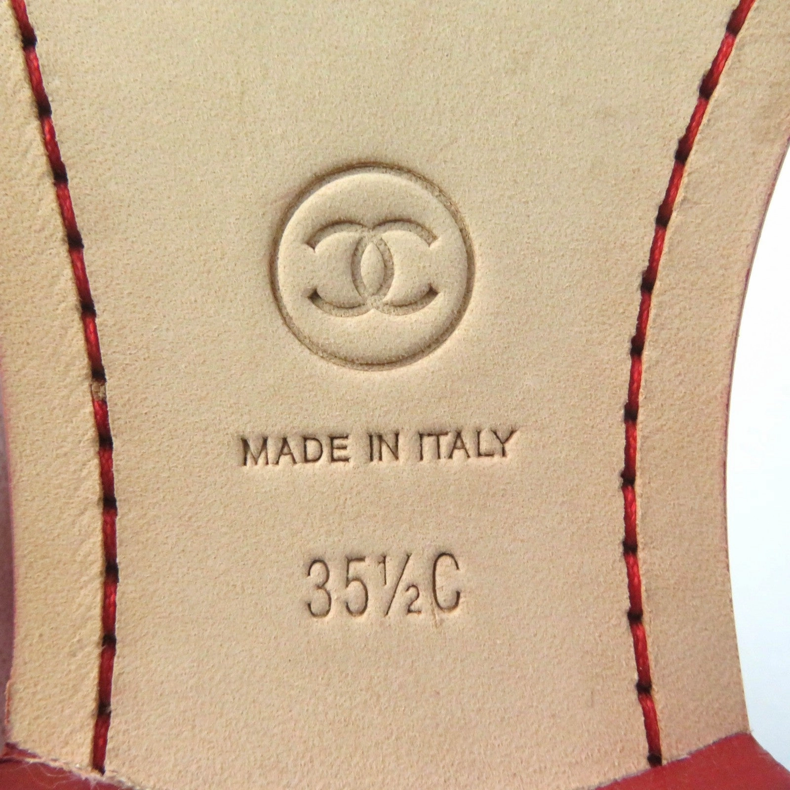 Chanel Patent Leather Loafers Red Silver 35 1/2C Loafers For Fall