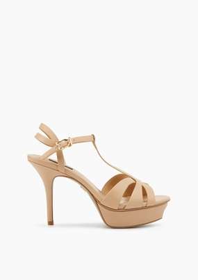 Paws Sandals Sabella Soft Platform Heels Beige
