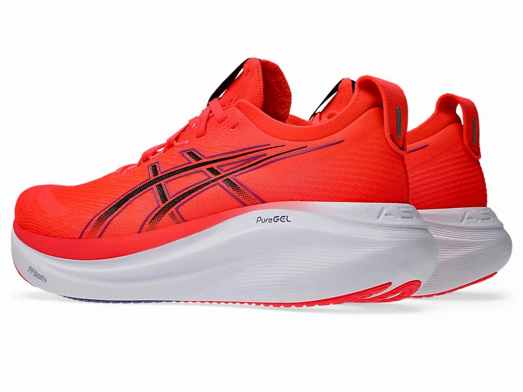 Men's ASICS Gel-Nimbus 27 - Flash Red/Black Gt 1000 5 Running Shoe By Asics