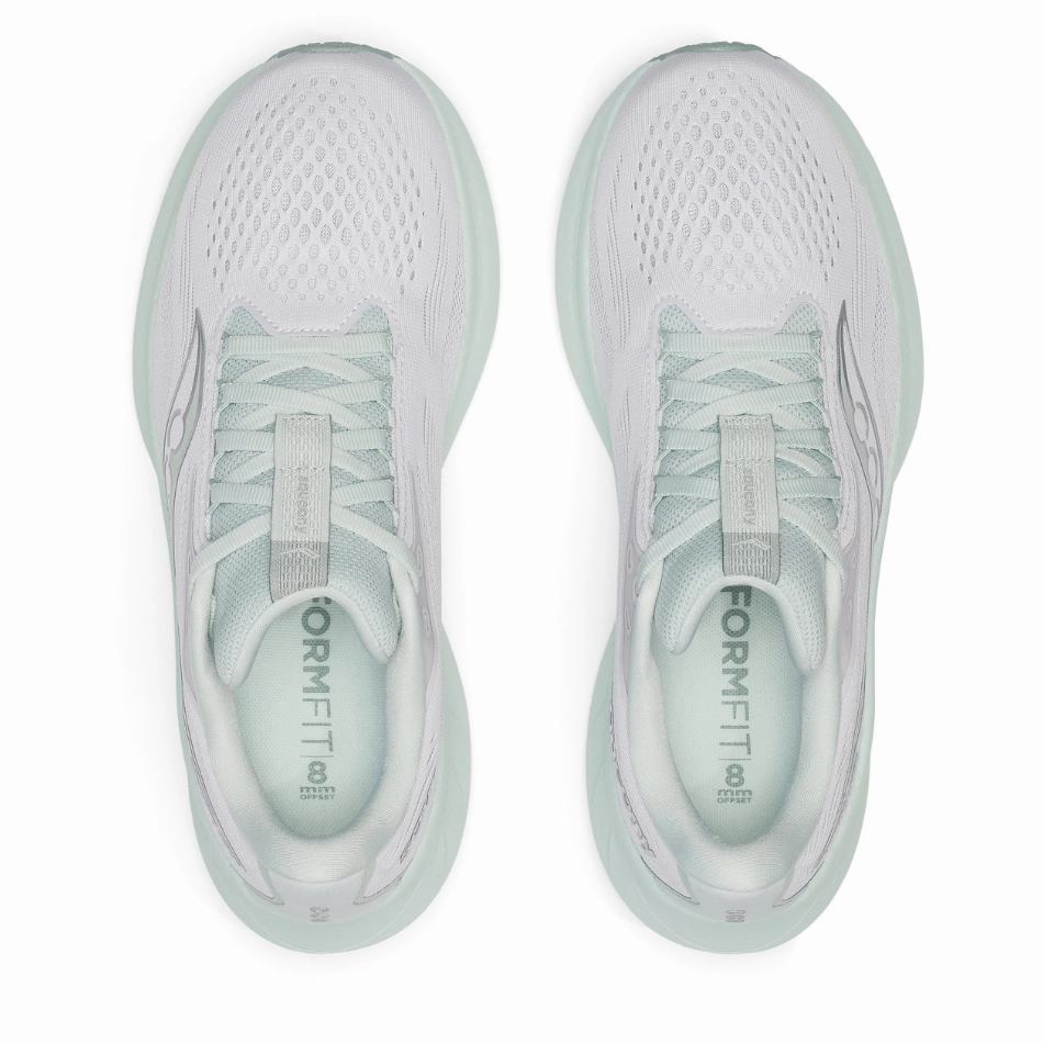 Training Shoes Definition Saucony Women's Ride 18 Running Shoes in Fog/Mist AW25