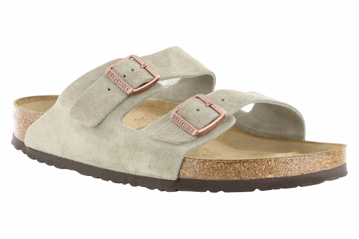 Birkenstock Arizona Soft Footbed Suede Leather Taupe Golf Shoes Warranty