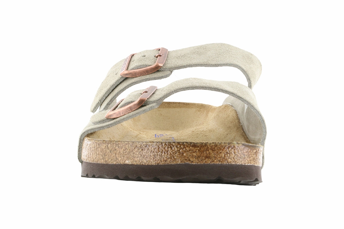 Slip On Birkenstock Arizona Soft Footbed Suede Leather Taupe