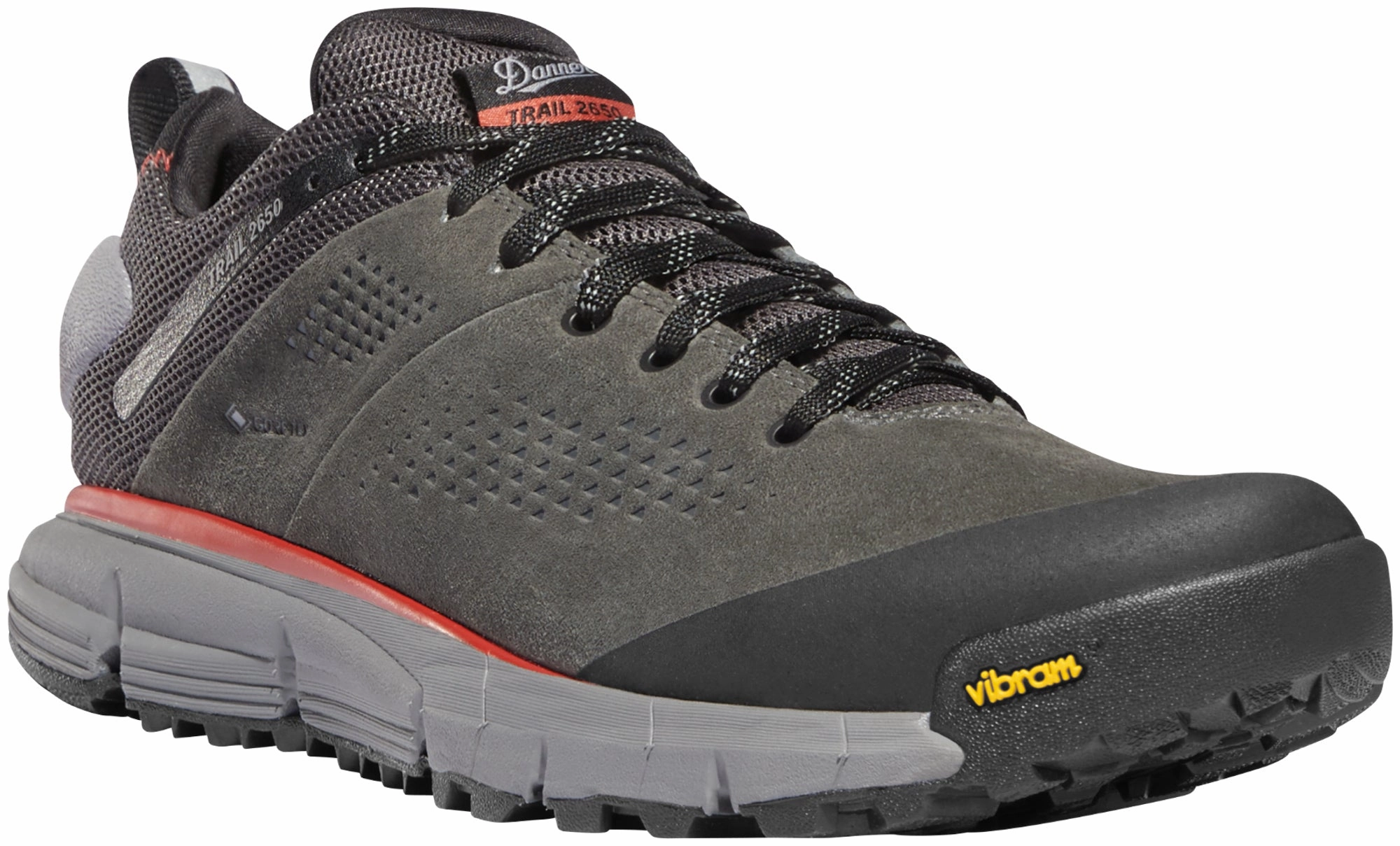 Crestwood Hiking Shoes Danner Trail 2650 Mens Dark Gray/Brick Red Suede 3in GTX Hiking Shoes