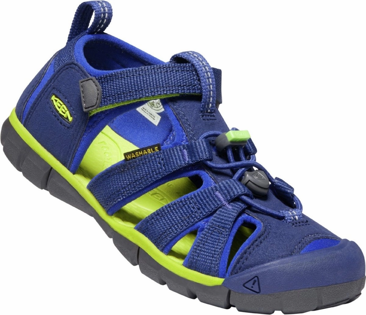 Polyester Shoes Waterproof Keen Boy's (Preschool) Seacamp II CNX Blue Depths/Chartreuse