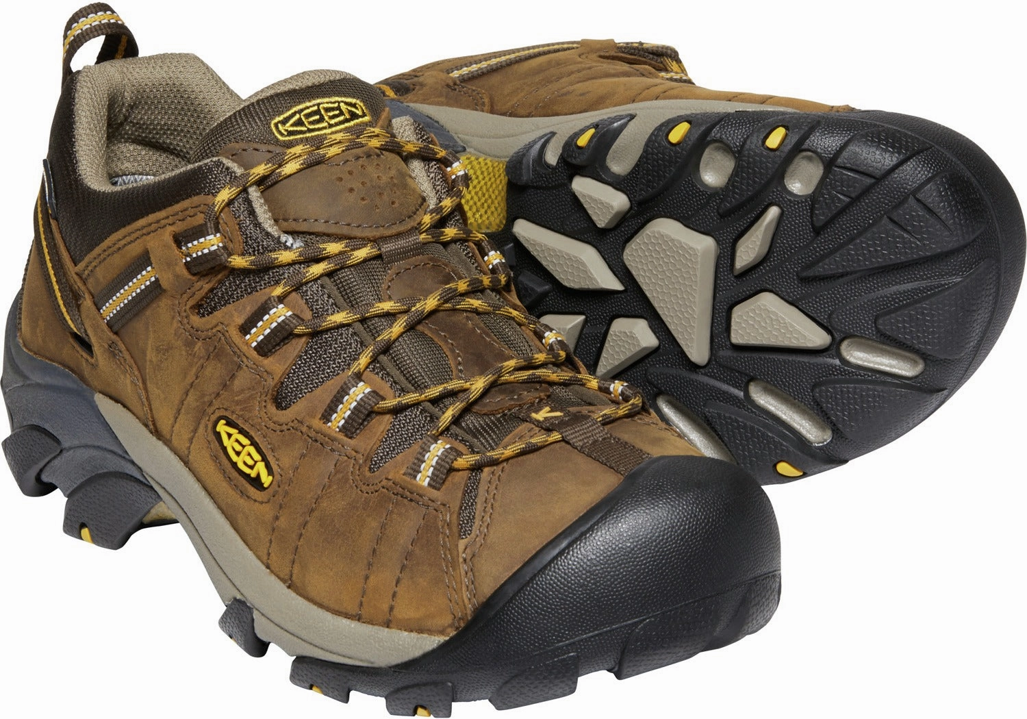 'Keen Outdoor' Men's Targhee II WP Hiker - Cascade Brown / Golden Yellow (Wide) Hiking Shoes For Peru