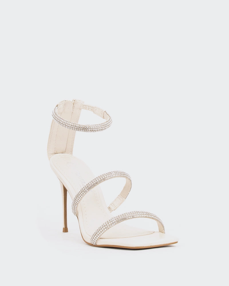 Sandals For The Beach Shamari, Off White Leather/Cuir Blanc Cass