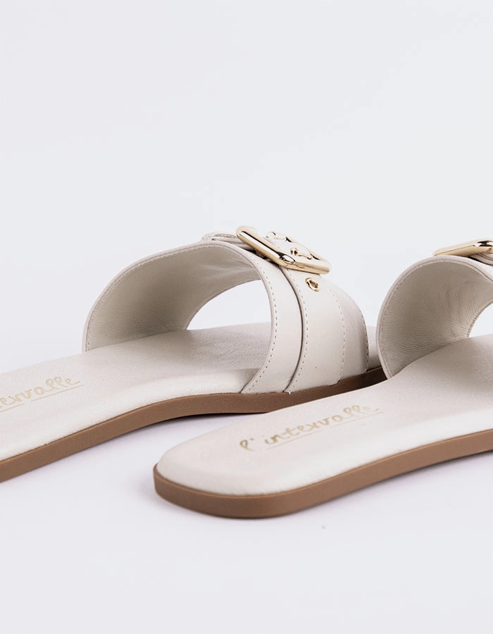 Sherra Off White Leather Sandals Bohemian Bahamas
