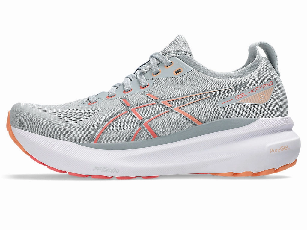 Women's GEL-Kayano 31 (023 - Piedmont Grey/Papaya) Best Affordable Training Shoes