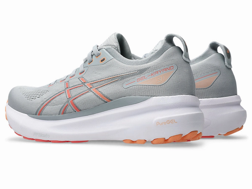 Top Rated Cross Trainer Shoes Women's GEL-Kayano 31 (023 - Piedmont Grey/Papaya)