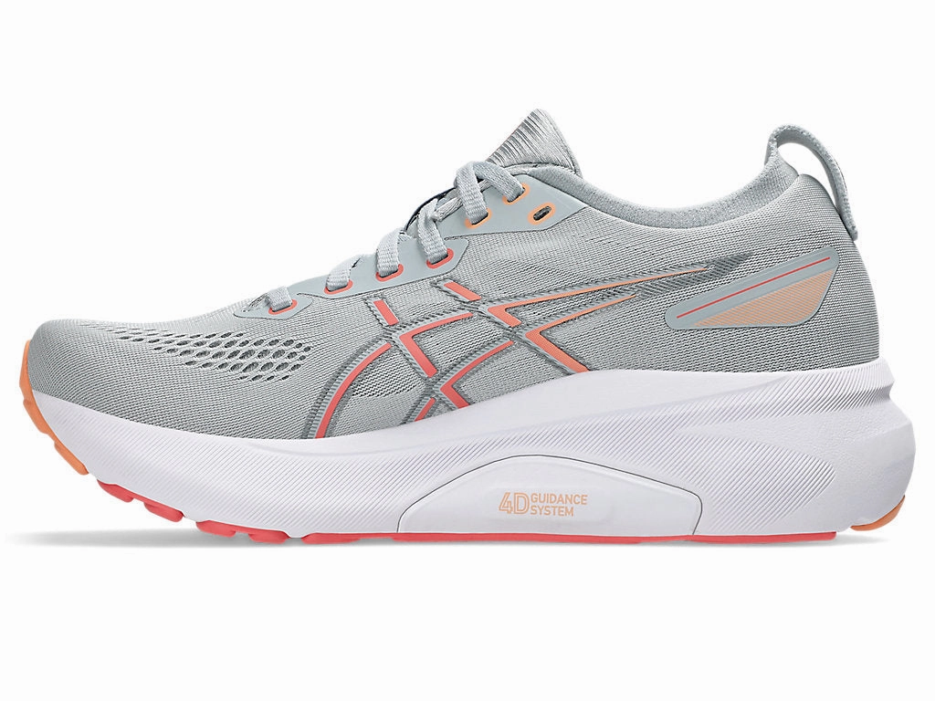 Women's GEL-Kayano 31 (023 - Piedmont Grey/Papaya) Cross Training Shoes For Flat Feet