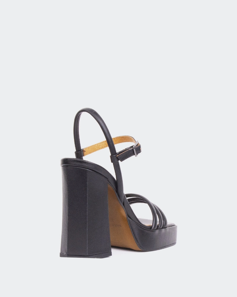 Shock Black Leather Thong Sandals