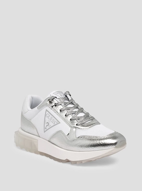 Silver Melany Logo Low Top Sneakers 
