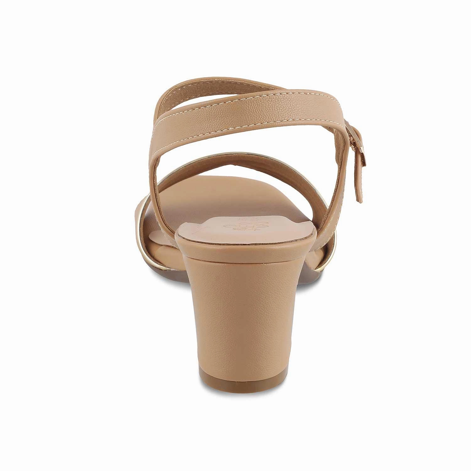 Archies Sandals The Max Beige Women's Dress Block Heel Sandals Tresmode