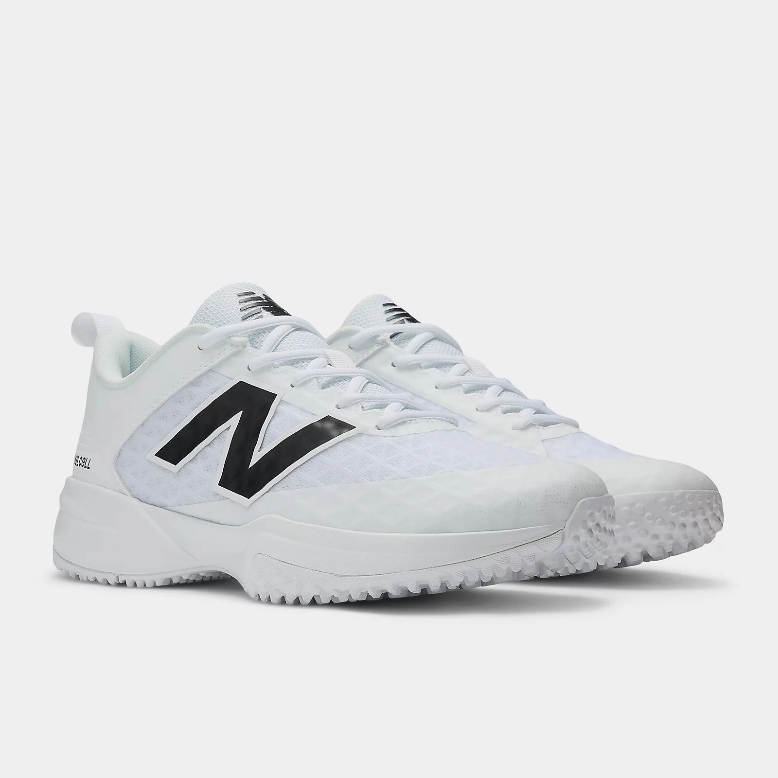 V5 New Balance New Balance Men's Fuelcell 4040 v8 Turf Baseball Shoes - White/Black - T4040TW8