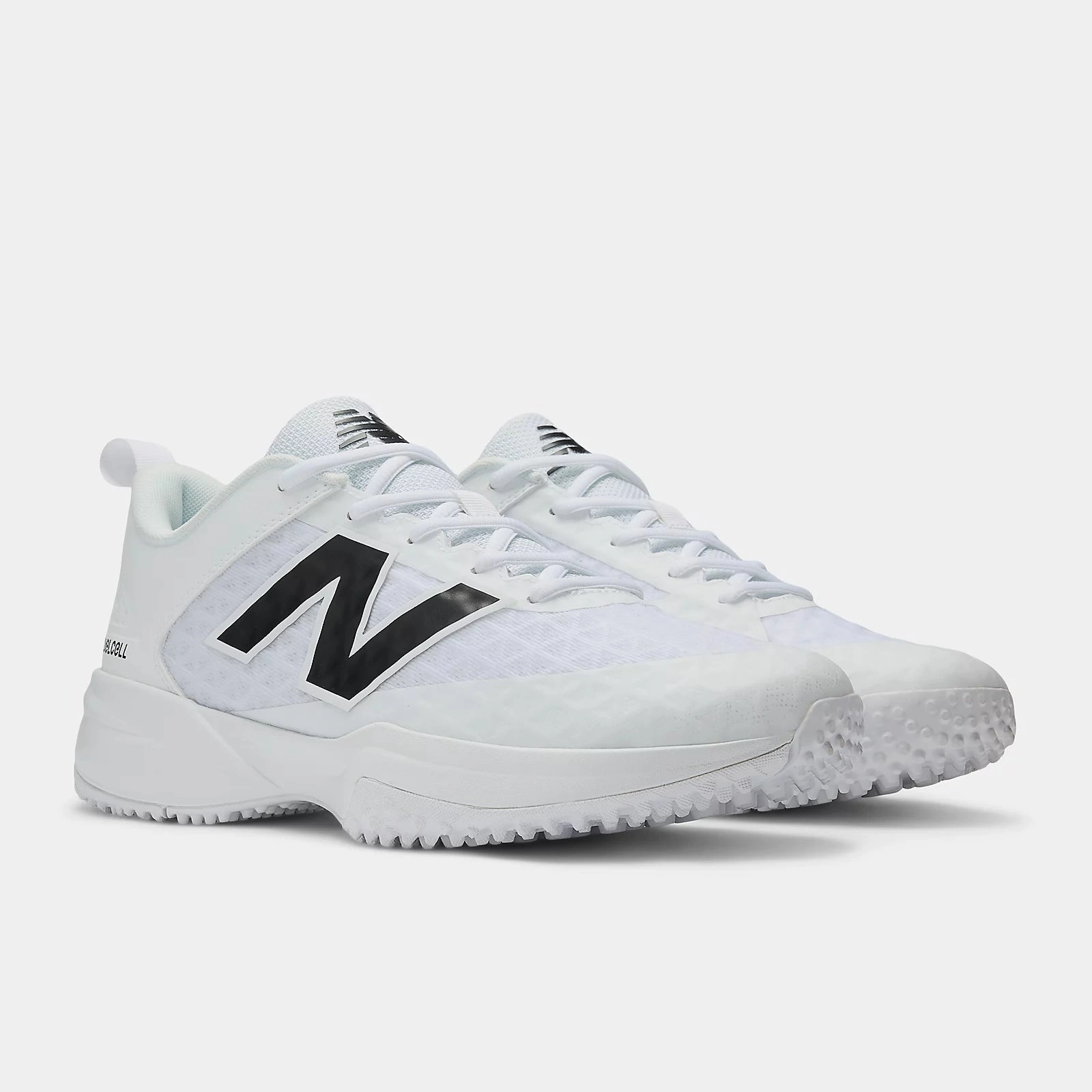 New Balance Men's Fuelcell 4040 v8 Turf Baseball Shoes - White/Black - T4040TW8