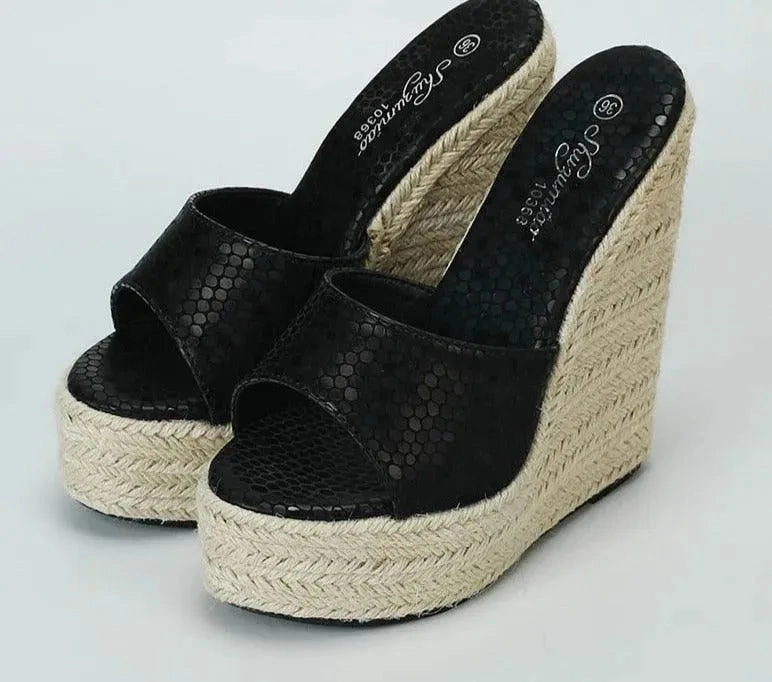 Slip-on High Heels Wedge Sandals Comfortable Sandals Walking