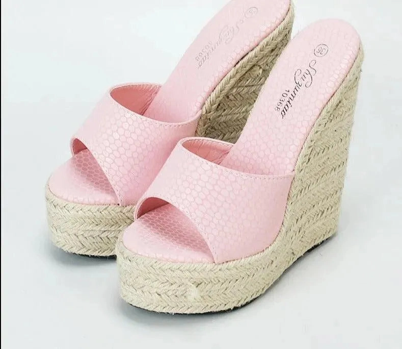 Slip-on High Heels Wedge Sandals Pons Sandals
