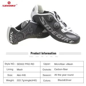 Triathlon Cycling SD002 PRO RD Shoes- Black&Sliver