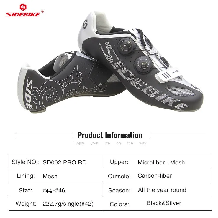 Cycling Shoes Retailers SD002 PRO RD Shoes- Black&Sliver