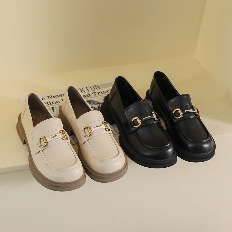 Loafers Socks Women Stylish Minimalist Leather Casual Loafers