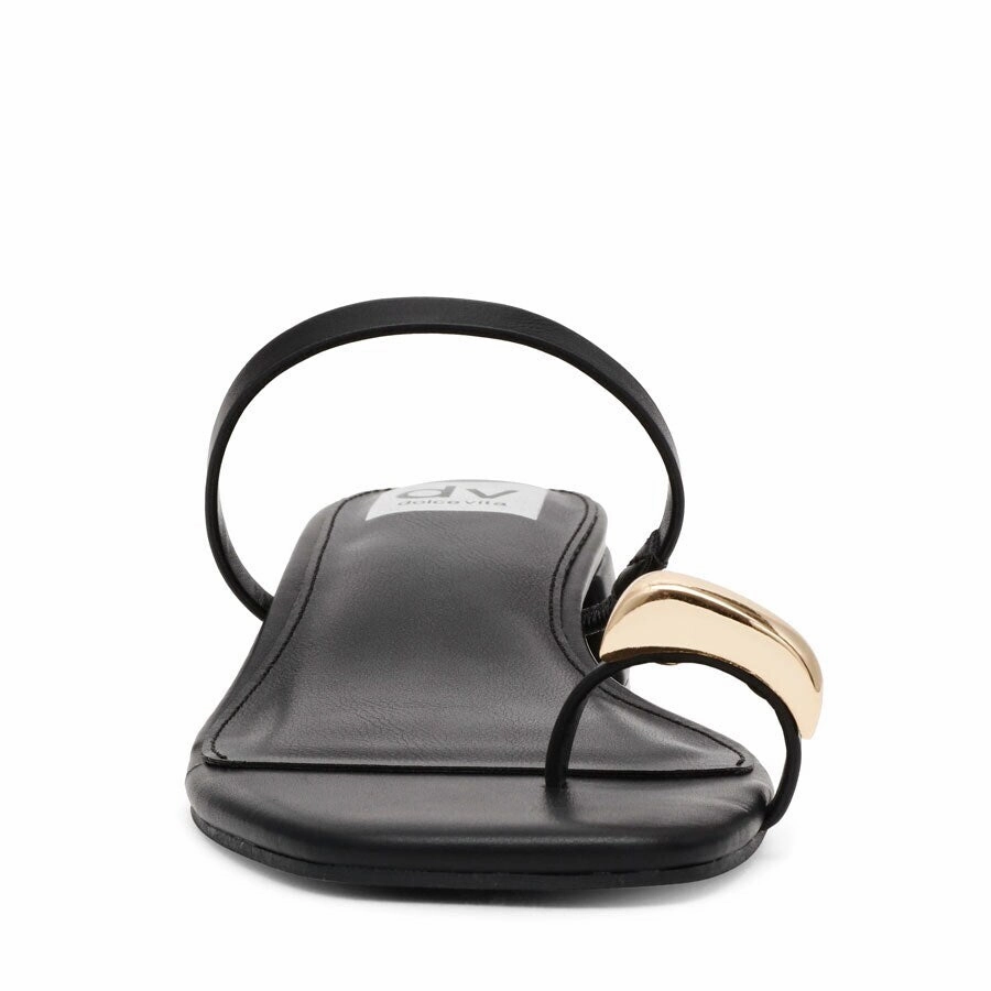 Dolce Vita Narra Black Strappy Block Heel Sandals - FINAL SALE Sandals For Leather