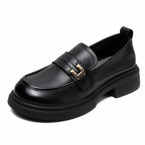 Loafers Restaurant Catonsville Women Retro Leather Low Block Classic Loafers