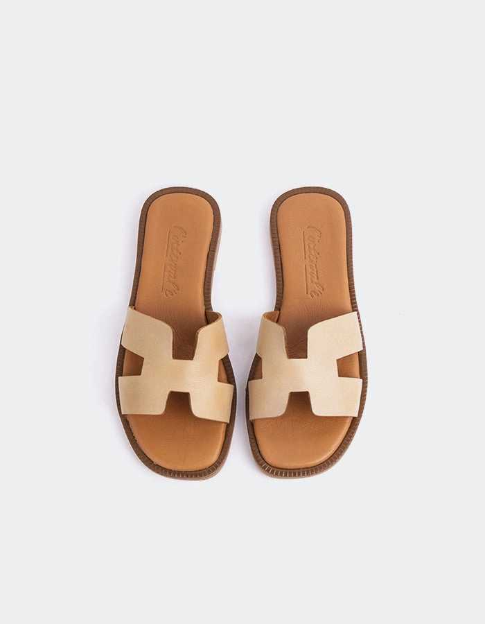 Valmy Camel Leather Sonic Sandals