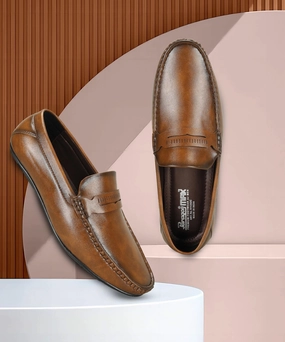 Old Money Suede Loafers Paragon Men's Tan Formal Loafer Shoes | Cushioned Sole & Sturdy Construction