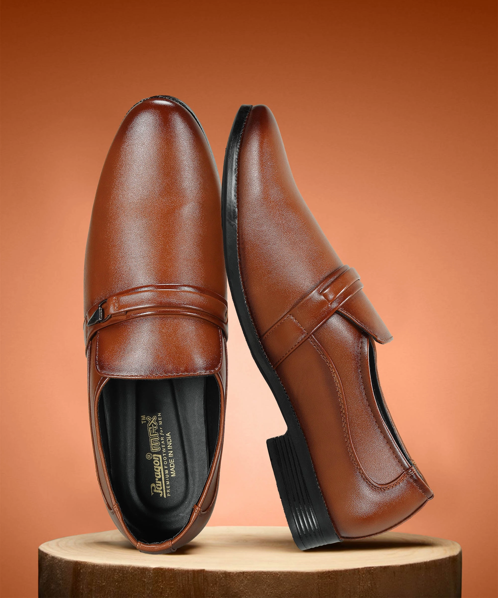 Paragon Men's Tan Formal Loafer Shoes | Cushioned Sole & Sturdy Construction Different Types Of Loafers