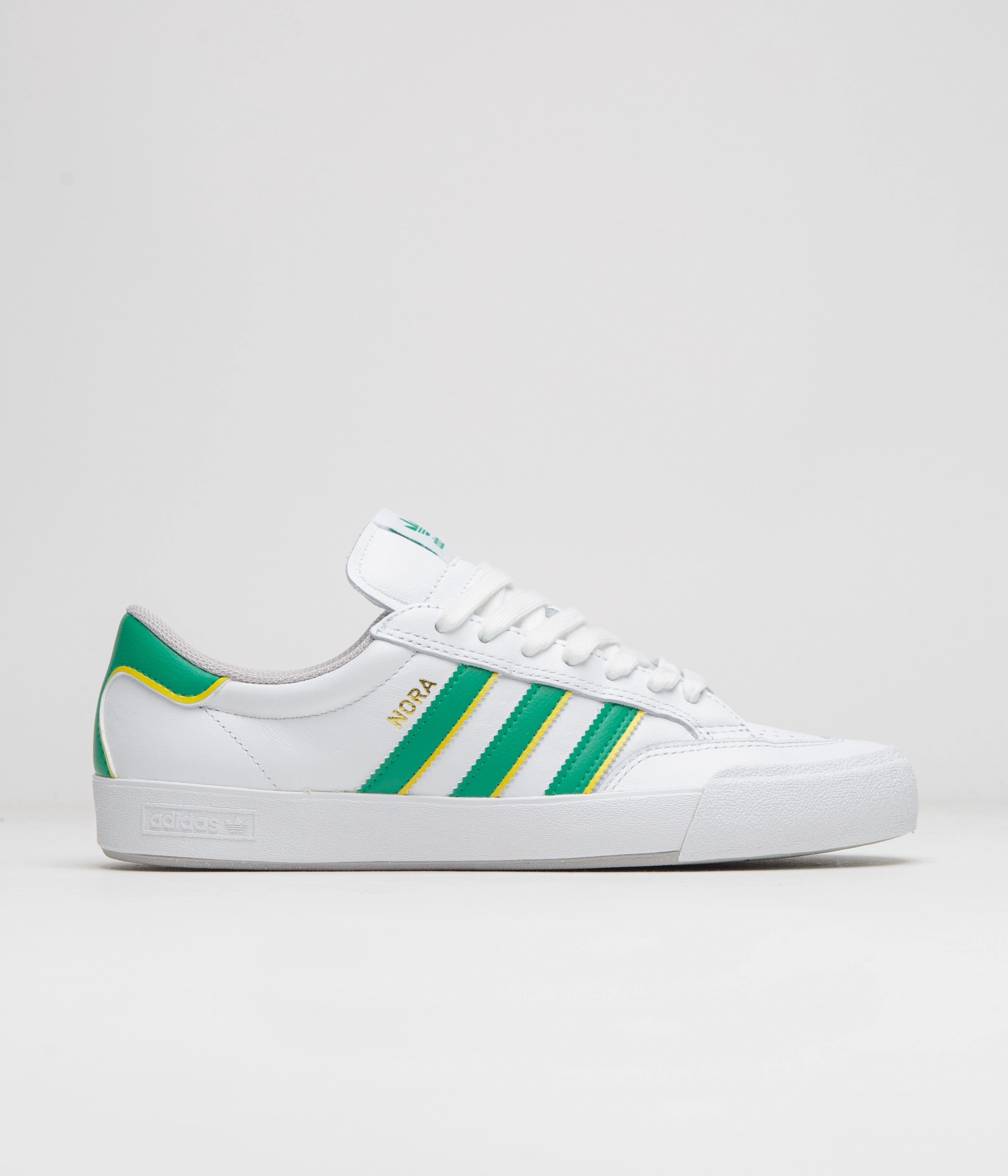 Adidas Nora Shoes - Cloud White / Court Green / Yellow Adidas Running Response Shoes