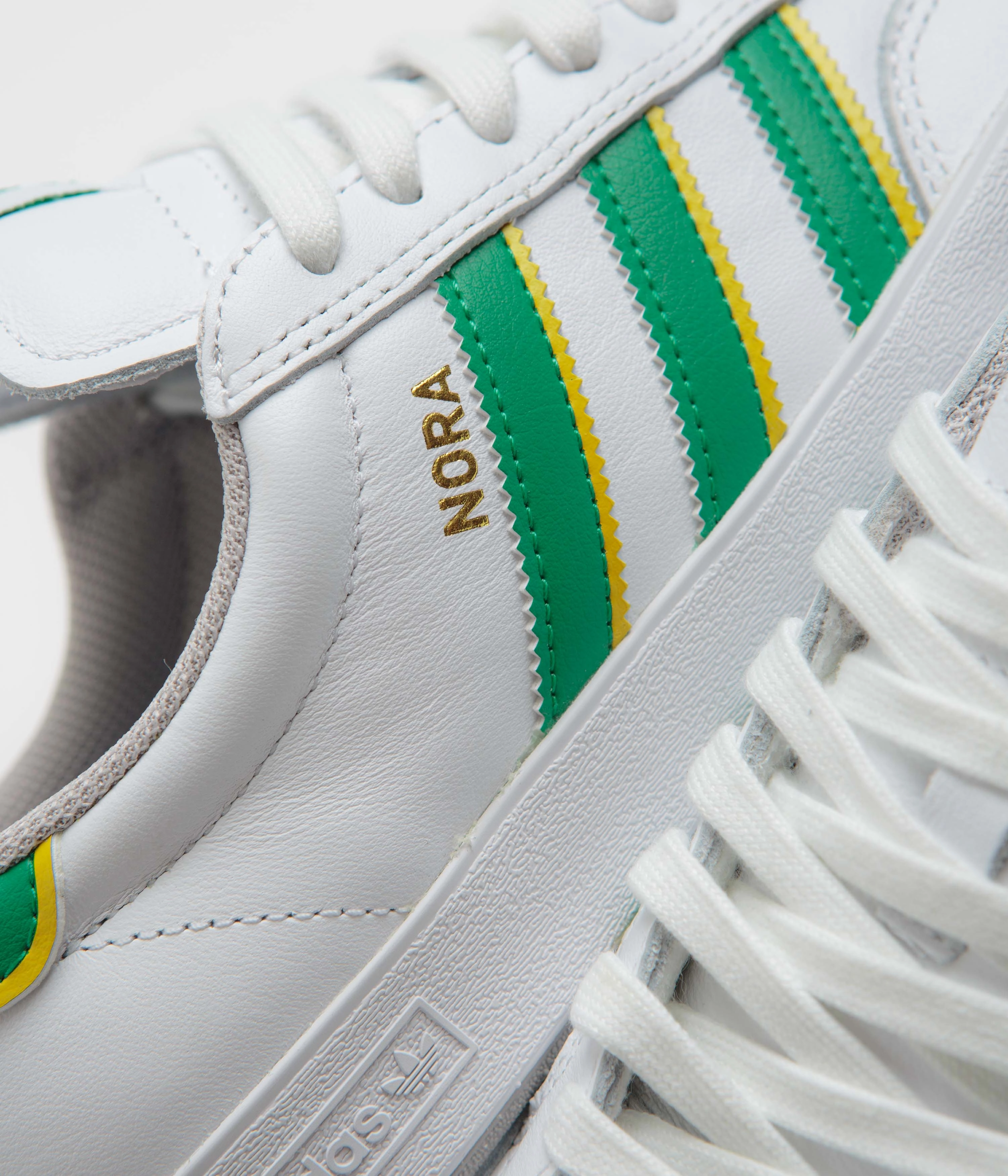 Adidas Nora Shoes - Cloud White / Court Green / Yellow Adidas Shoes With Fur