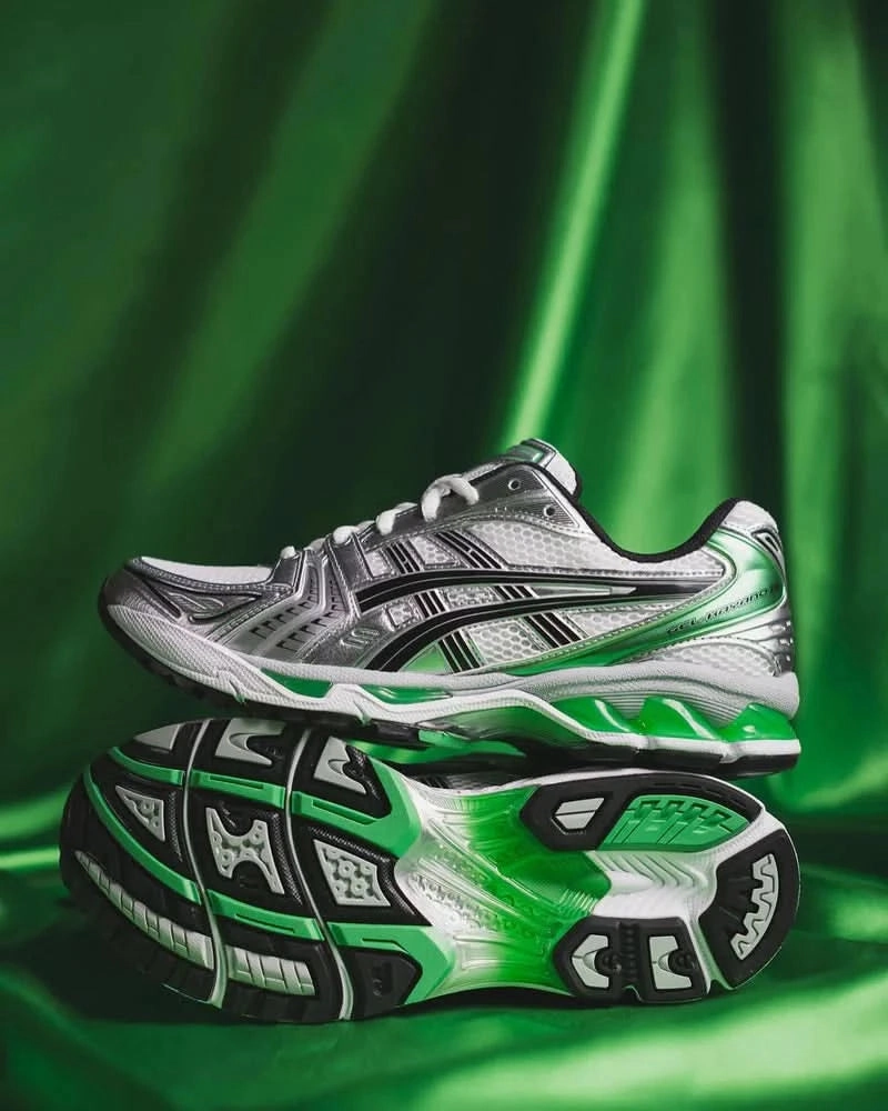 ASICS Gel-Kayano 14 White Malachite Green Asics India Cricket Shoes