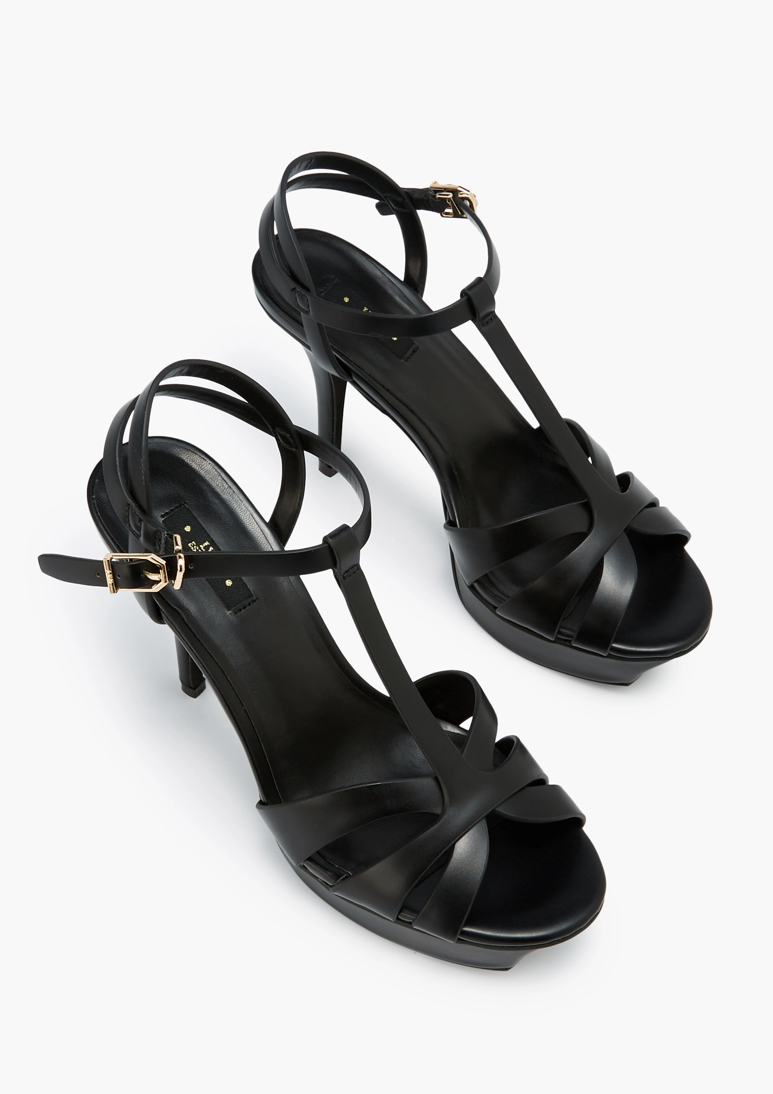 Sabella Soft Platform Heels Black Sandals With A Buckle