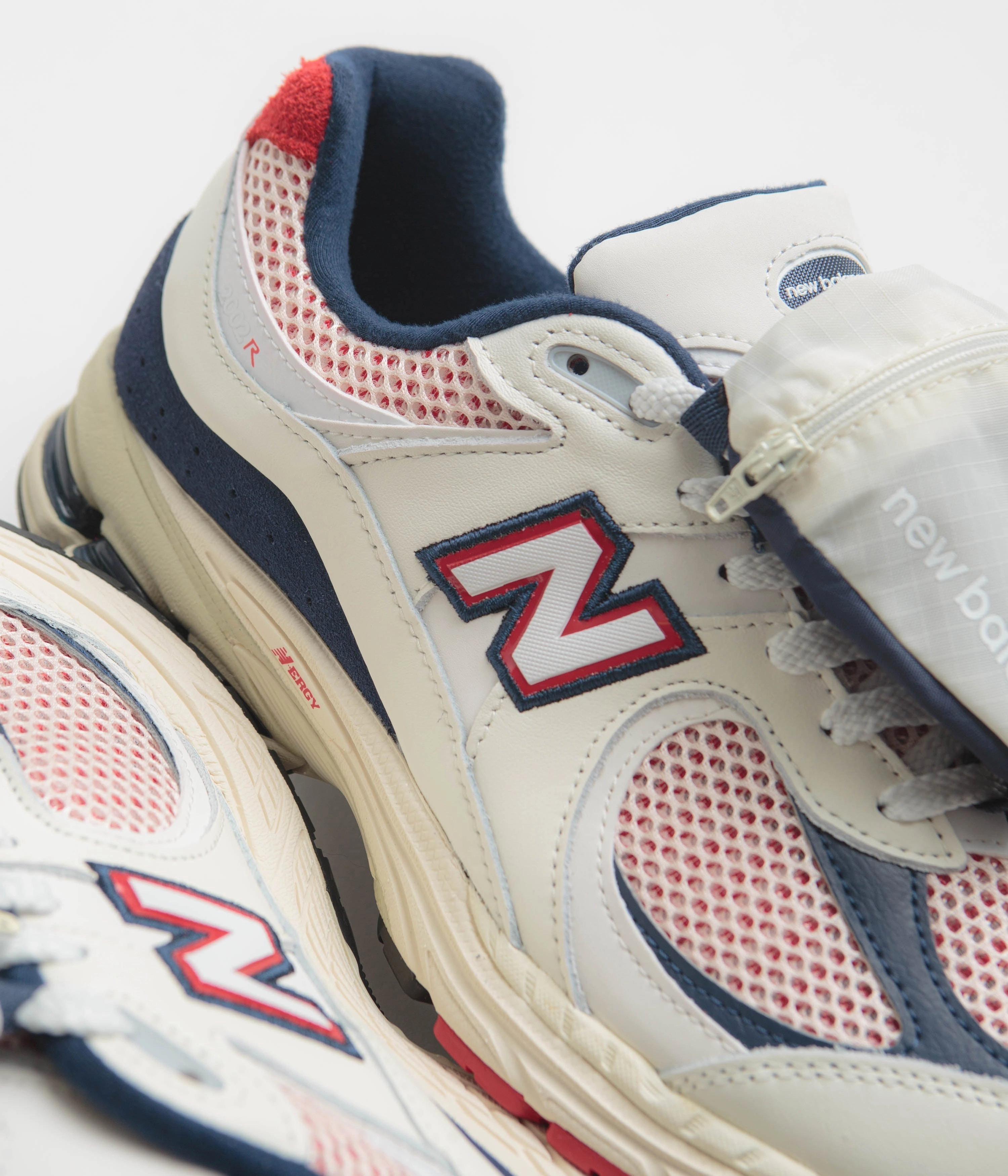 Teal New Balances New Balance 2002R Shoes - Sea Salt / Red / Blue